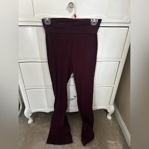 Women's Burgundy Flare Leggings